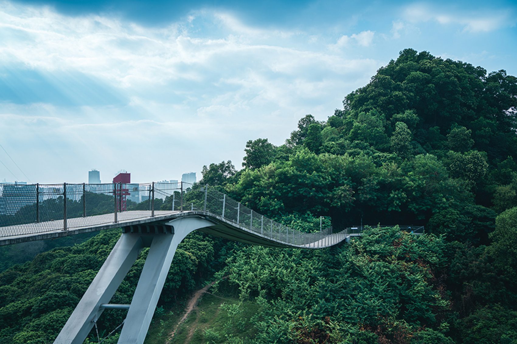 The Hanging Bridge at Dadingling Greenway.