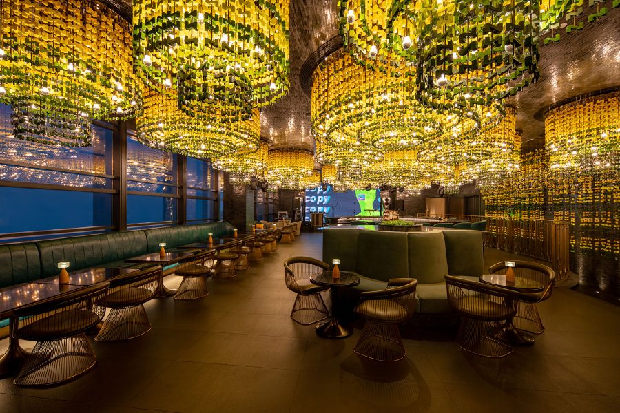 An interior view of the MGM Shanghai West Bund's restaurant.