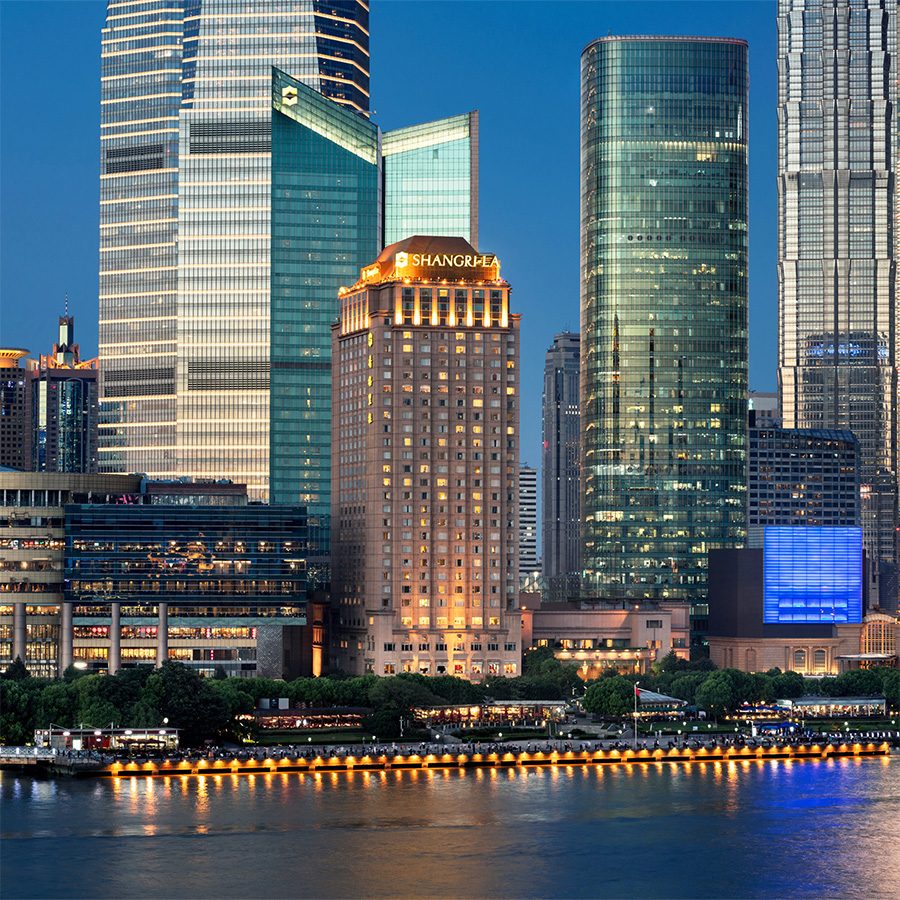 An exterior view of Shanghai skyline.