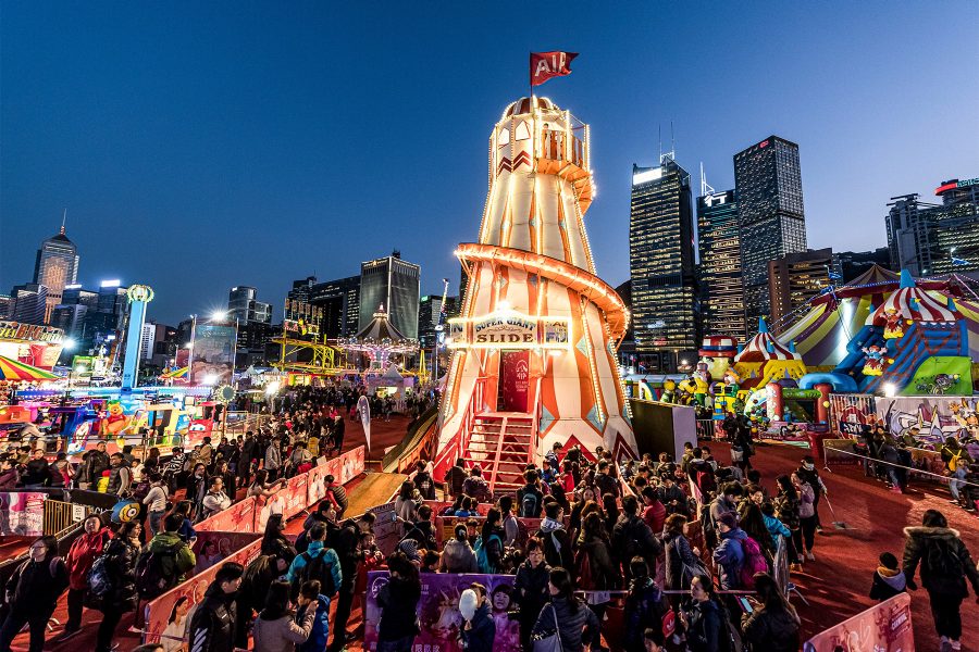 Slide attraction at Hong Kong’s AIA Carnival.