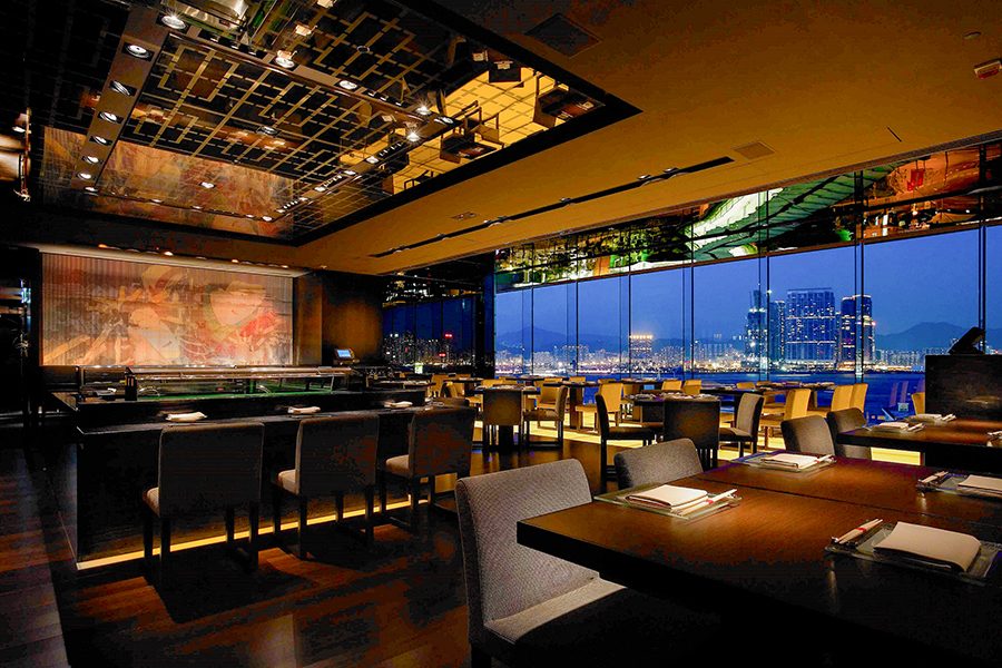 Interior of Shikigiku Japanese Restaurant.