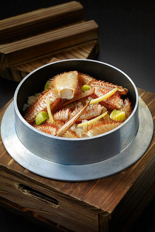 okkaido hairy crab kamameshi at Shikigiku Japanese Restaurant.
