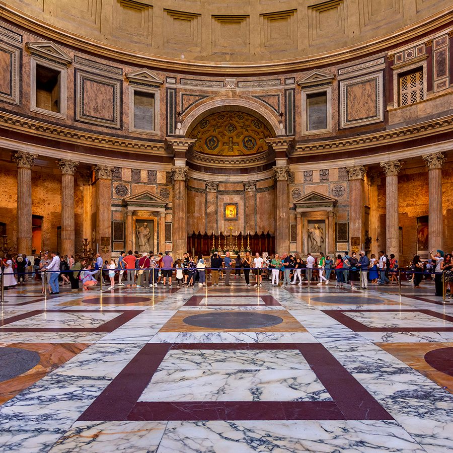 Interior view of the Pantheon in Rome.