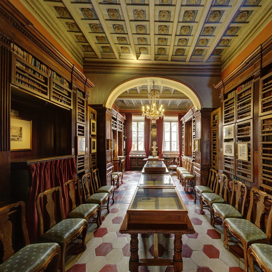 Interior view of the Keats-Shelley Memorial House.