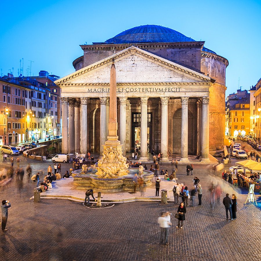 Exterior view of the Pantheon in Rome.