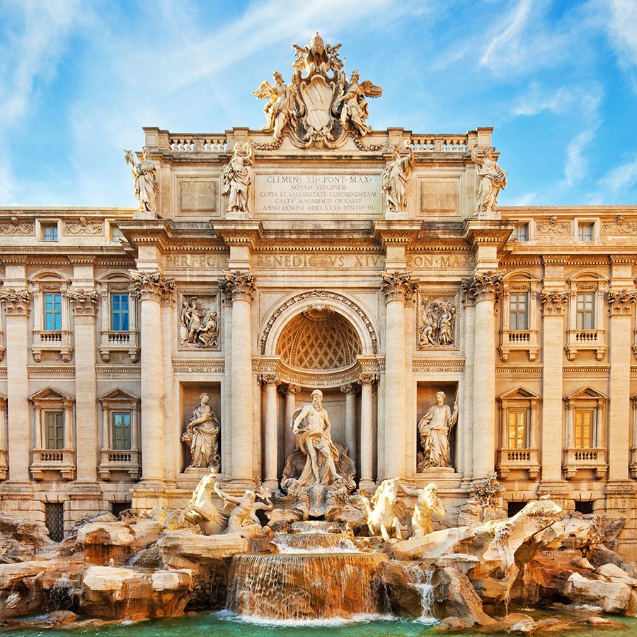 View of the Trevi Fountain.