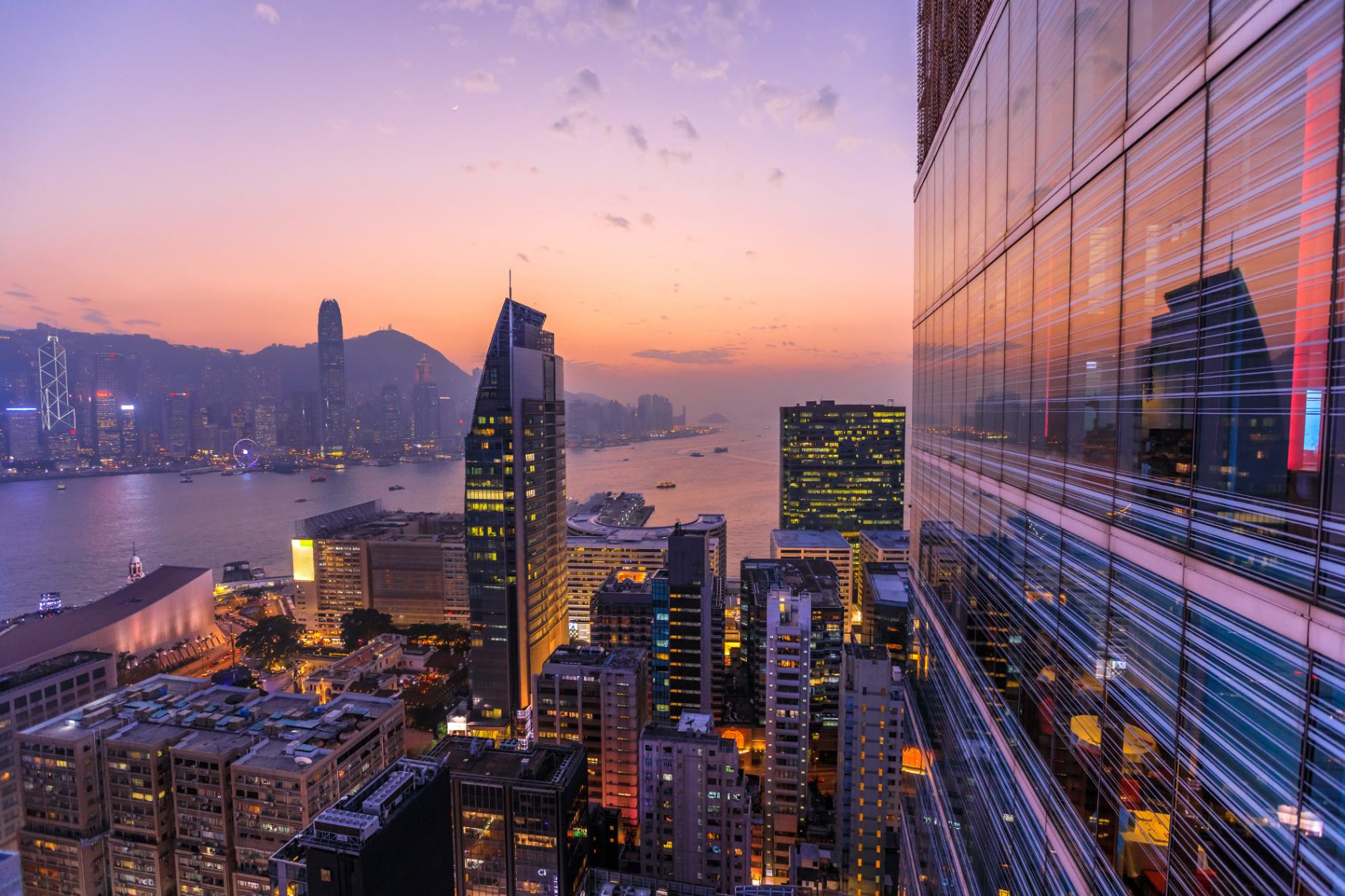 View of the Hong Kong skyline