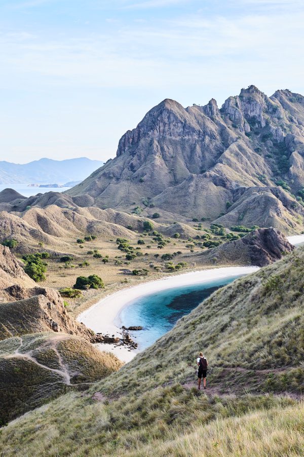 A lone hiker at Komodo National Park.