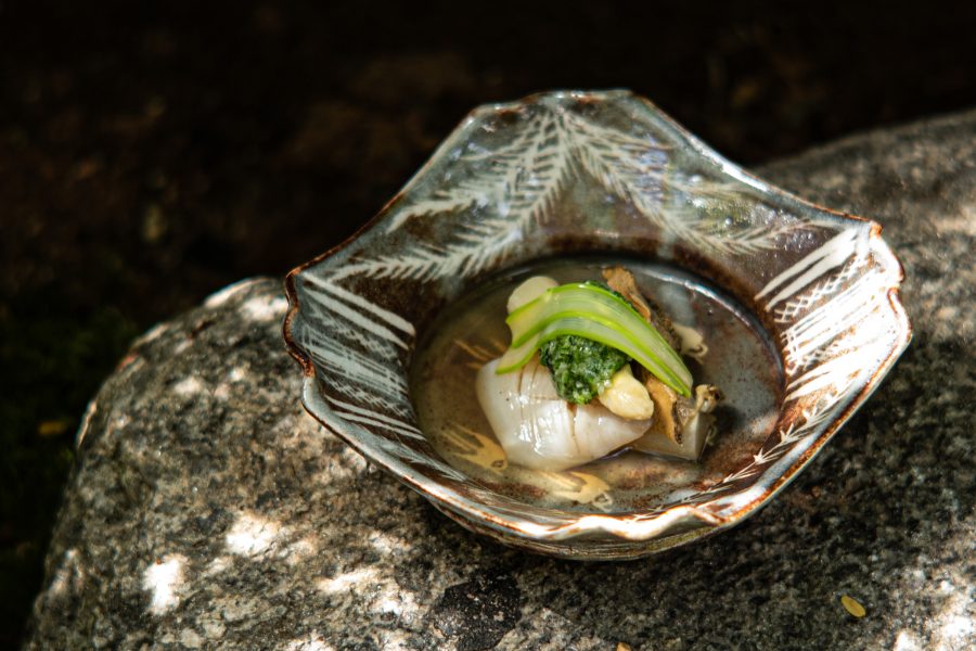 A bowl of soup from Shokutei Nihonryori.