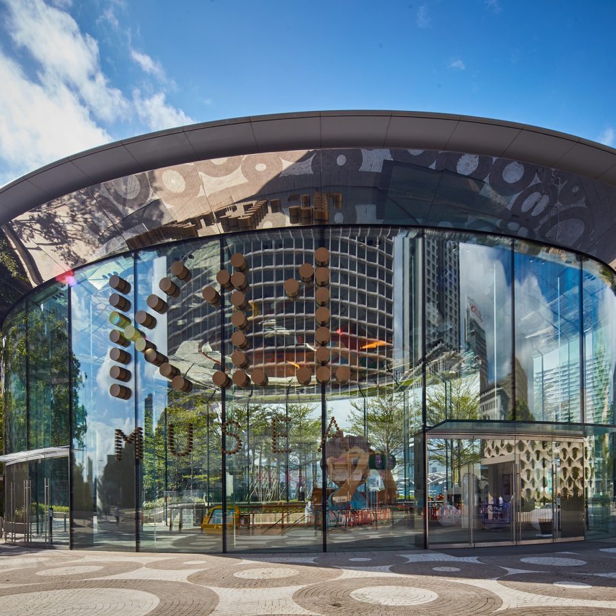 K11 Musea Donut Playhouse entrance on Salisbury road in Tsim Sha Tsui, Hong Kong.