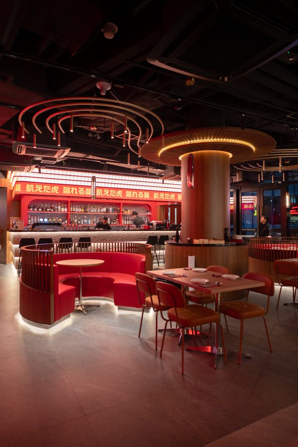 The interior of Hungry Tiger Hidden Dragon Restaurant & Bar, Hong Kong. 