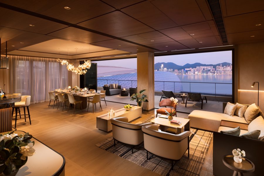 Interior of the Penthouse Suite at the Dorsett Kai Tak in Hong Kong. 