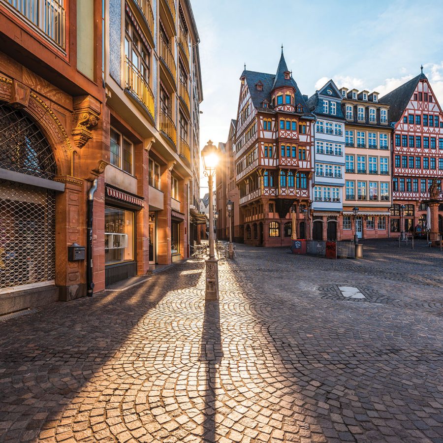 View of the Dom Roemer Square in Frankfurt
