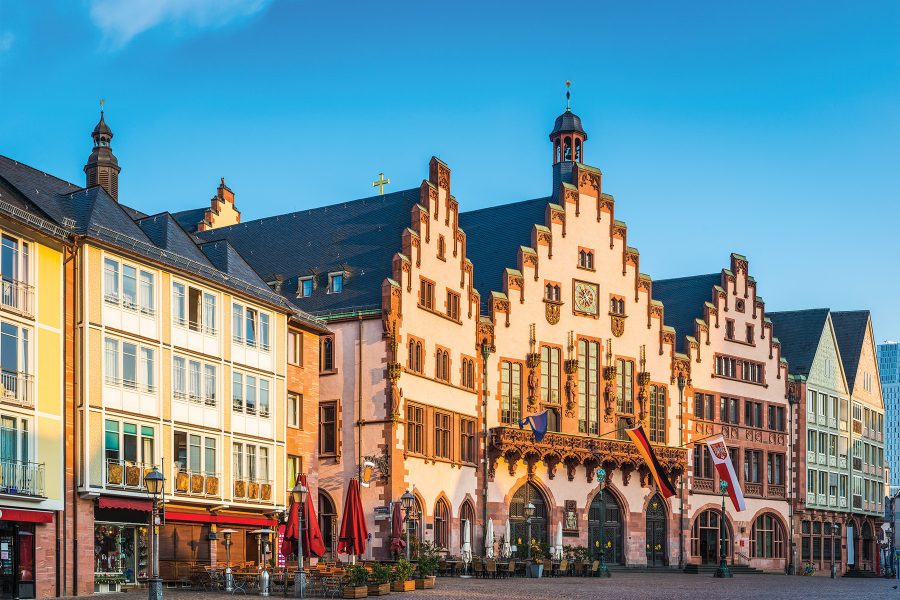 View of the Dom Roemer Square in Frankfurt