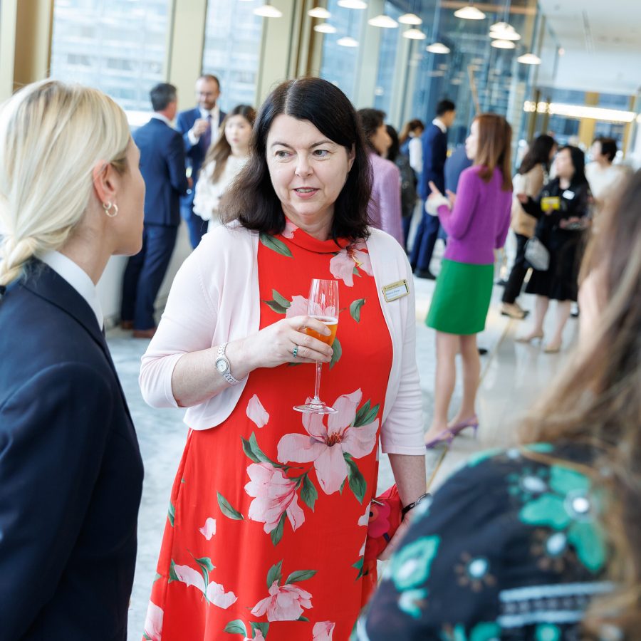Rebecca Sharpe, our Chief Financial Officer, chats to guests at the International Women’s Day luncheon at Popinjay’s Hong Kong.