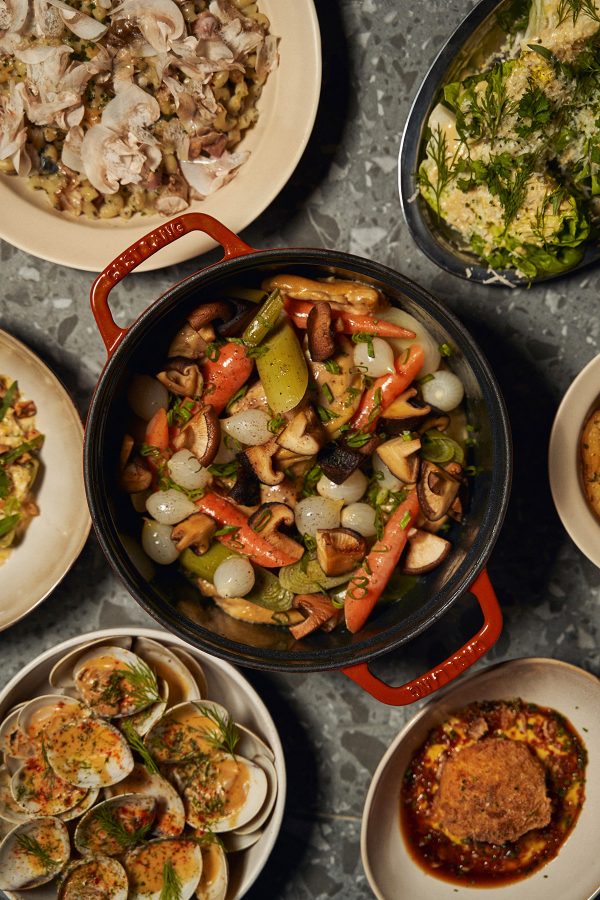 Homey French bistro dishes,