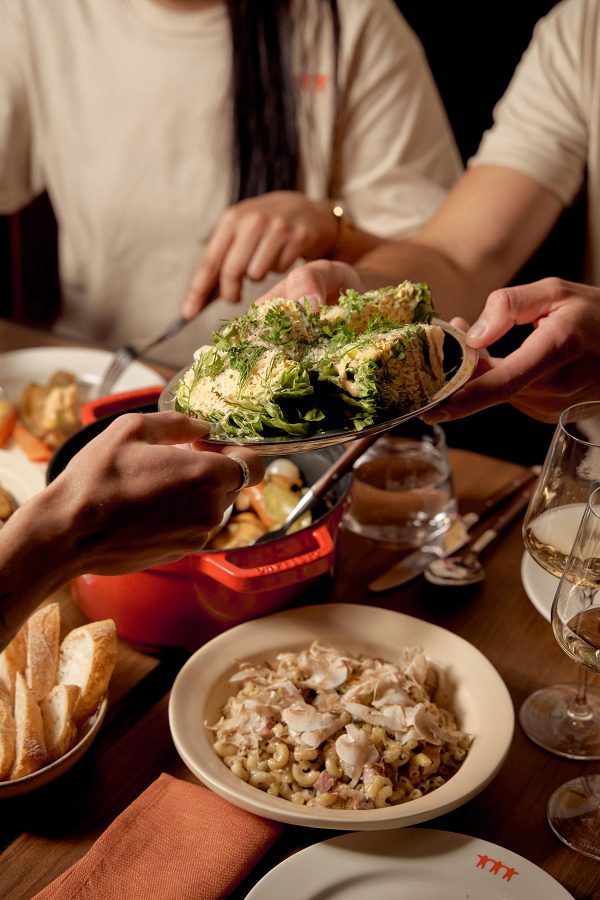  Sharing plates at a French bistro,