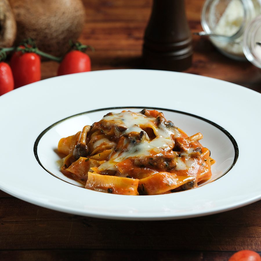 Housemade fettuccine with Sicilian red prawns and Sardinian bottarga.