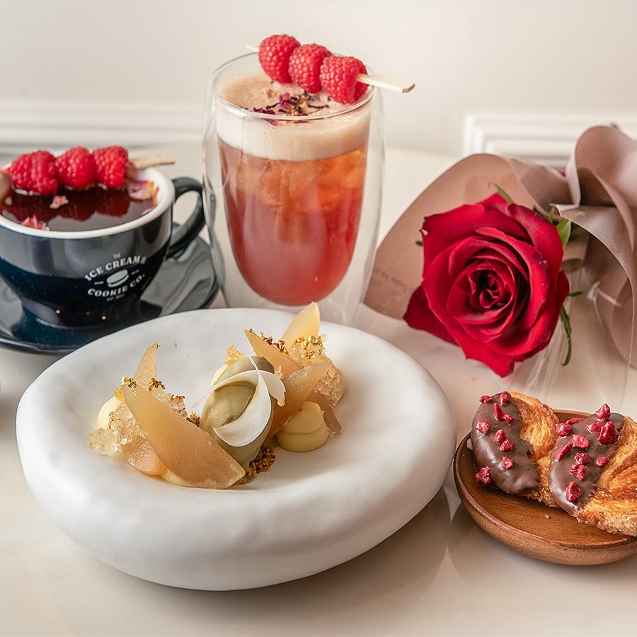 Shot of the Valentine’s Day special dishes at Ice Cream & Cookie Co.