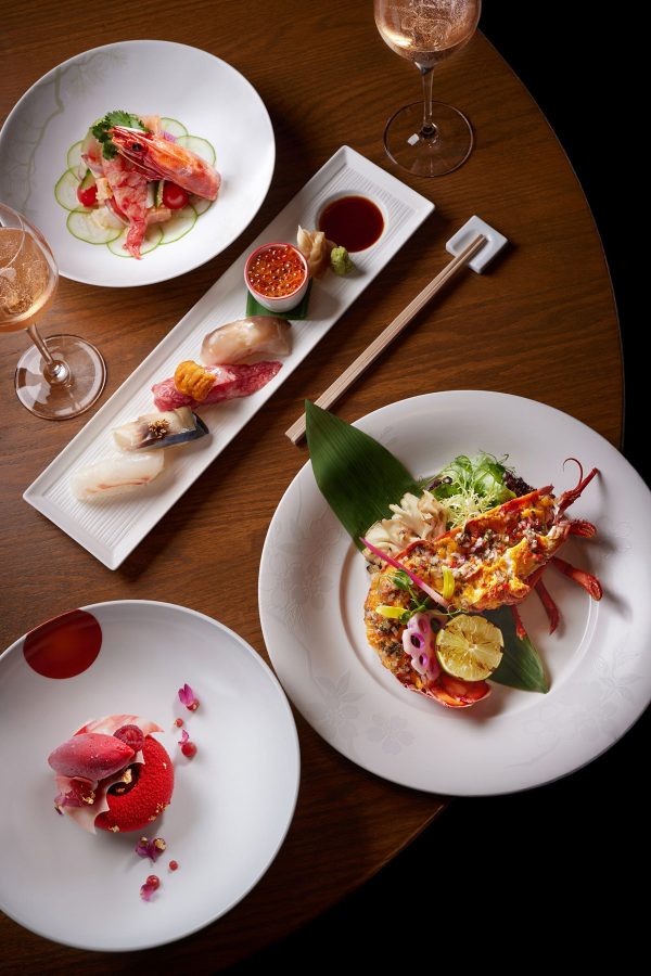 Group shot of dishes at Nobu.