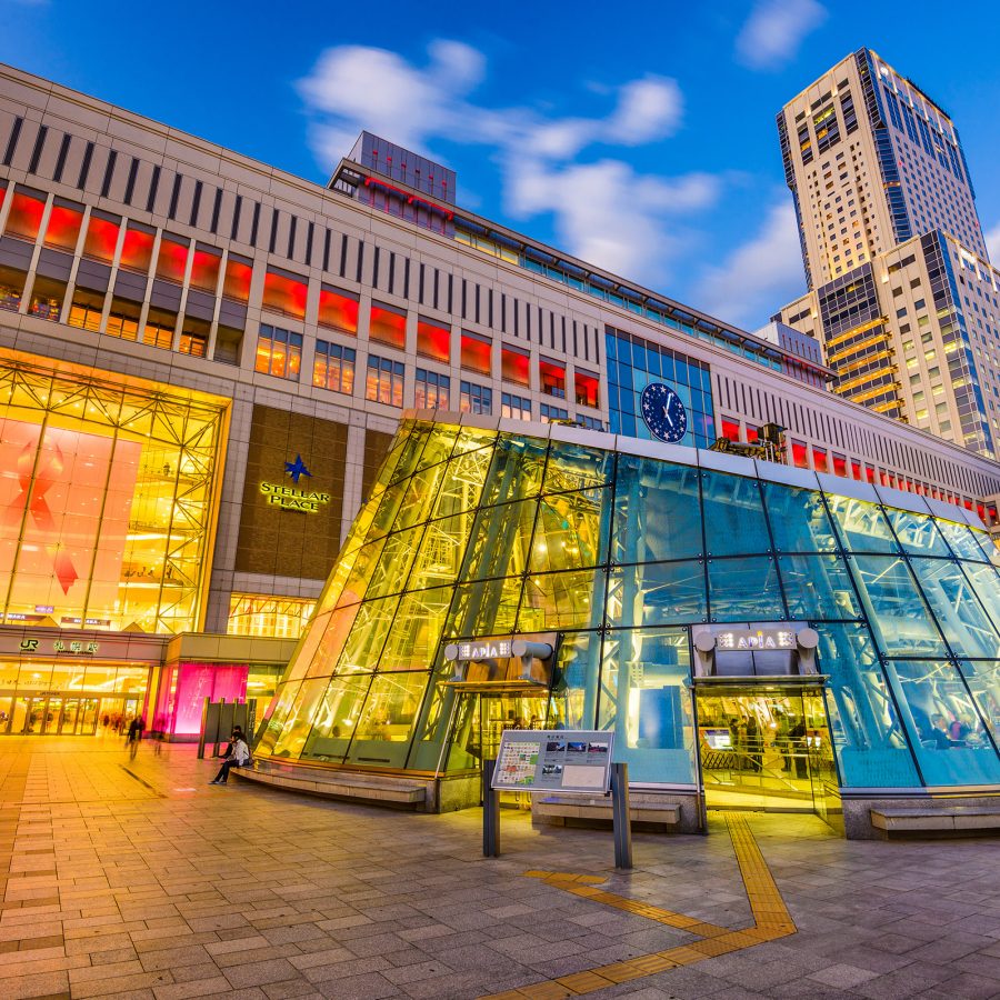 Exterior of Stellar Place at Sapporo Station.