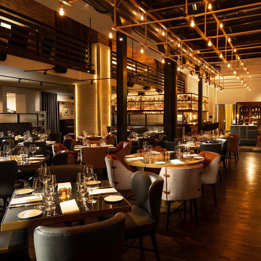 Interiors at one of the Hotel Distil’s restaurants in Louisville.