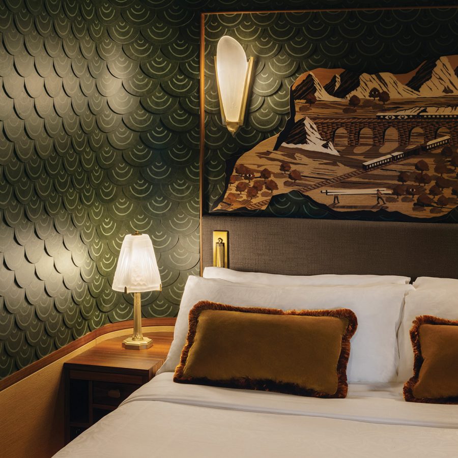 A view of the luxurious European-style interiors of Belmond’s L’Observatoire private carriage on the Venice Simplon-Orient-Express
