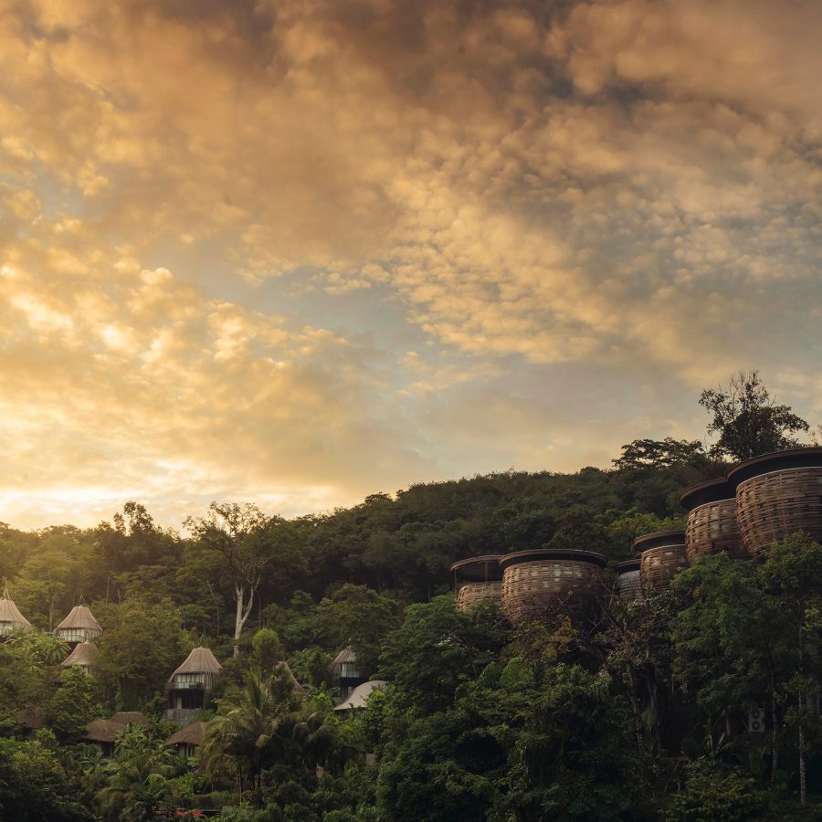 Lodgings above the tree canopy at Keemala, Phuket, in the afternoon. 