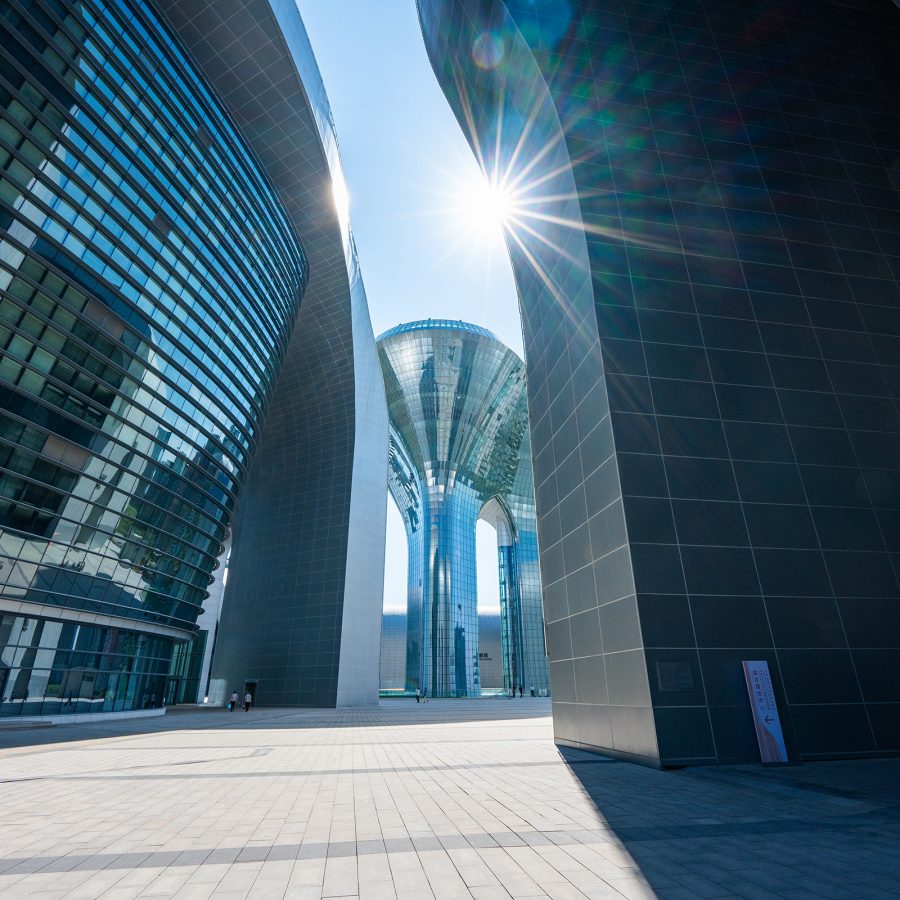Façade of the Urumqi Cultural Centre. 