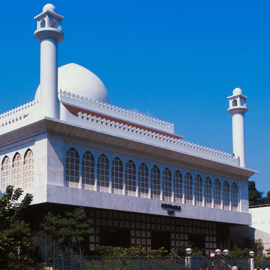 An exterior view of Hong Kong’s largest mosque Kowloon Masjid in Tsim Sha Tsui during daytime.