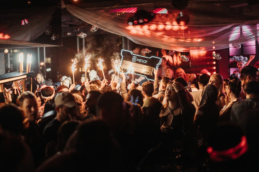People dancing at The Trilogy in Hong Kong. 