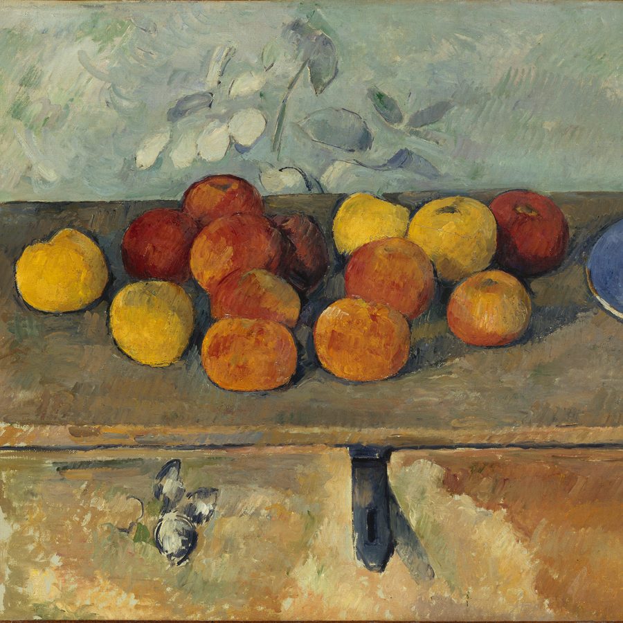 Paul Cézanne’s oil painting Apples and Biscuits.