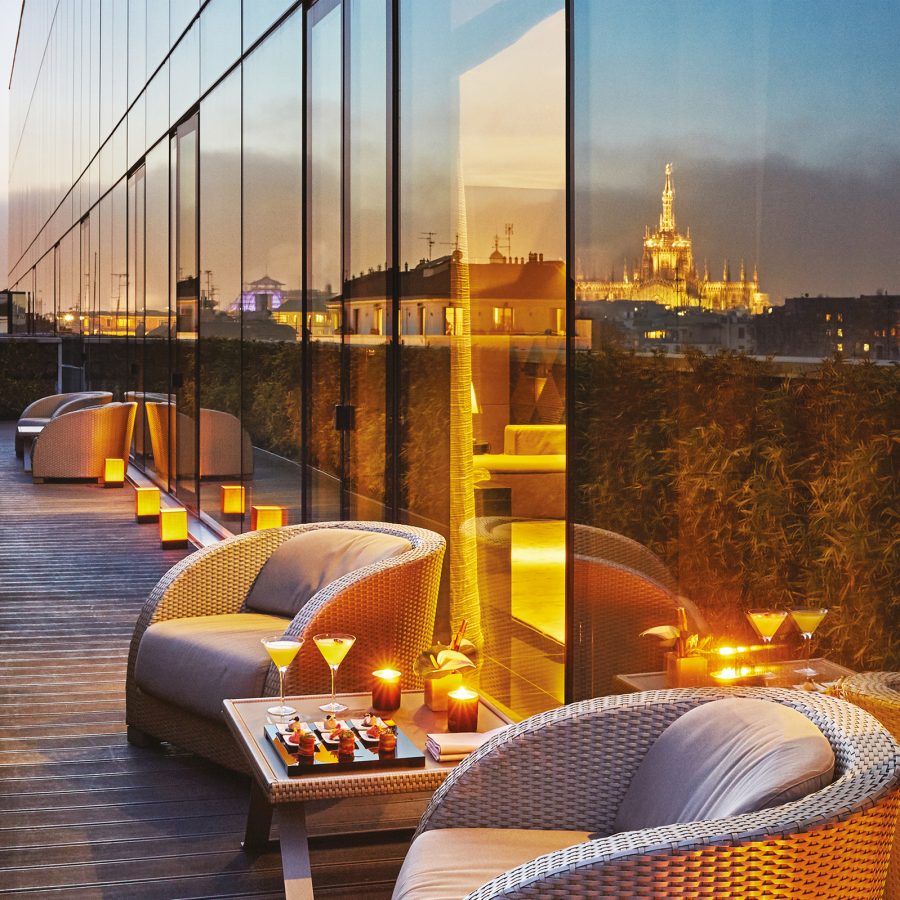 Al fresco lounge at Armani Hotel Milano