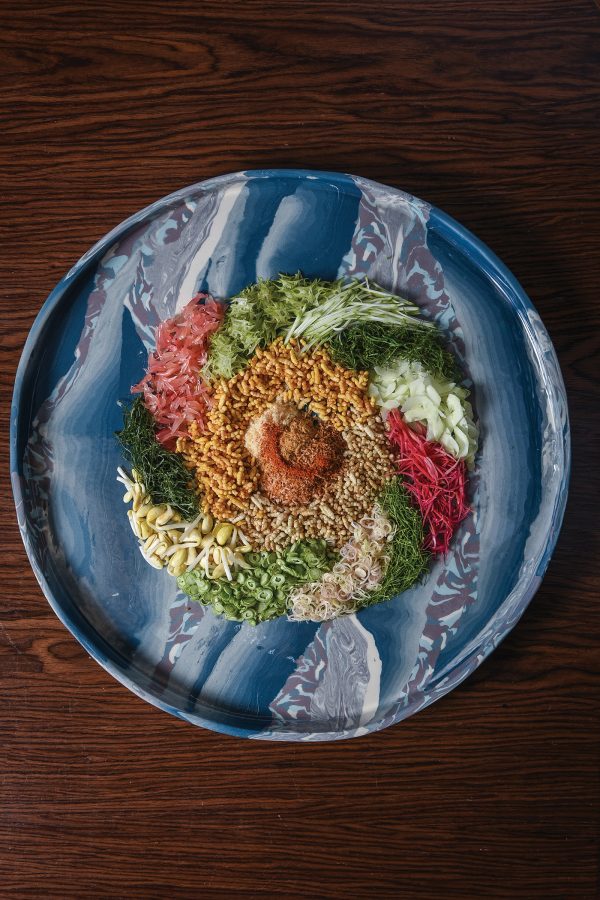 Close up of the dish The Sea holds the forest from a Bangkok restaurant