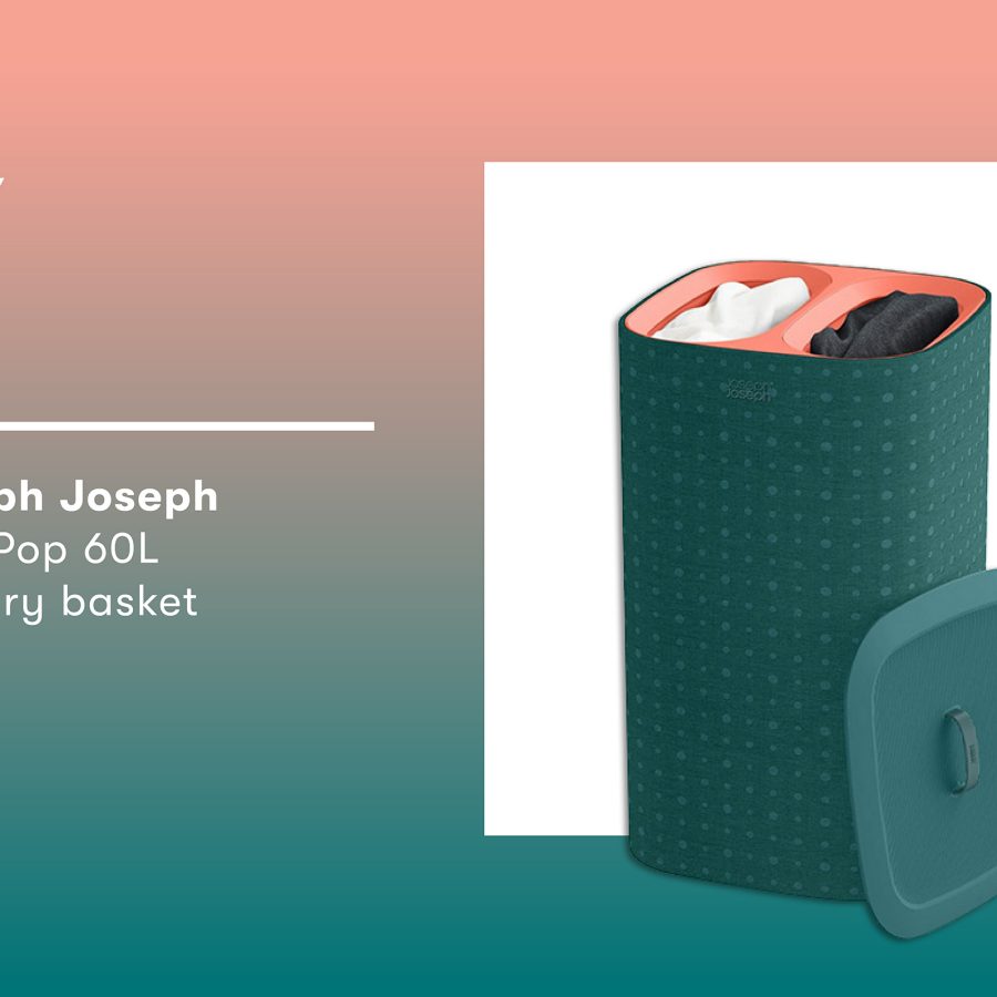 Product shot of the Joseph Joseph Tota Pop 60L laundry basket.