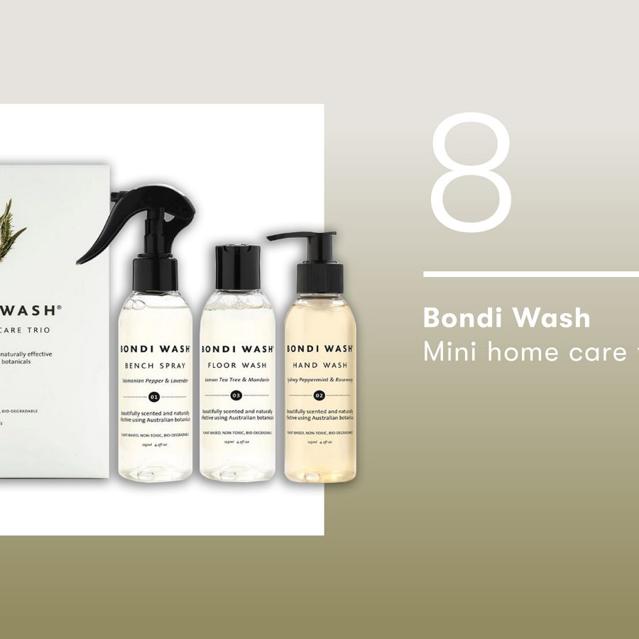 Product shot of the Bondi Wash mini home care trio set.