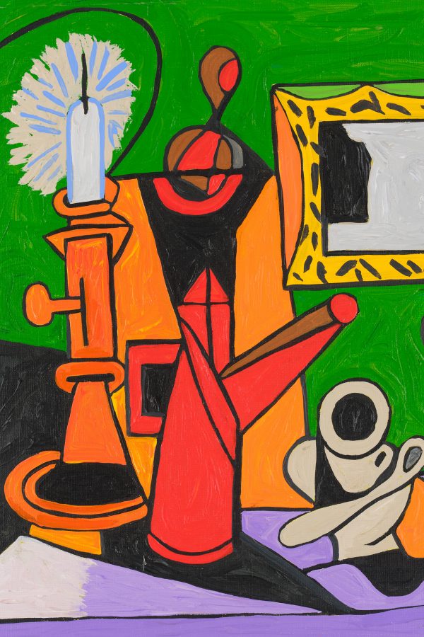 A cubist still life by Picasso.