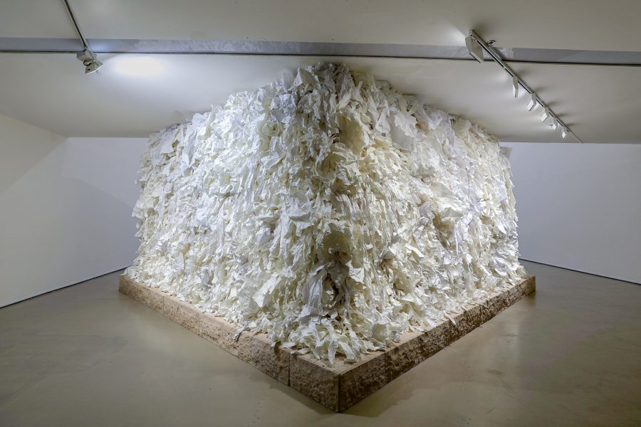 Close up of an installation at a Hong Kong Art Fair.