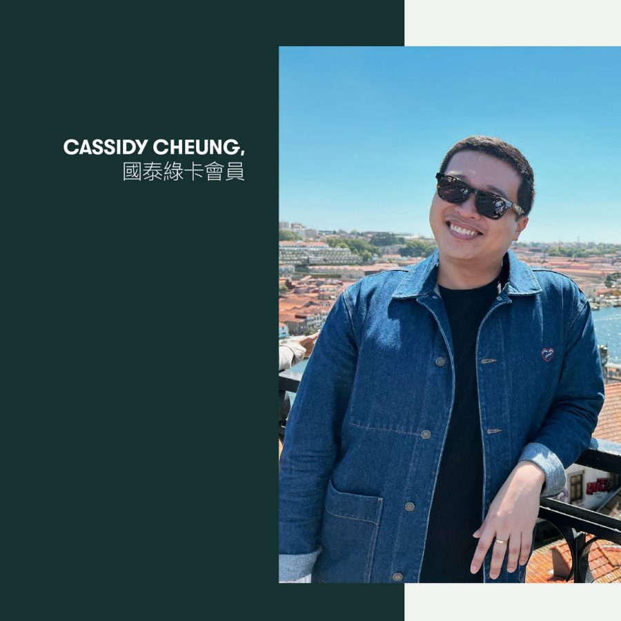 Cathay Green Member Cassidy Cheung wearing sunglasses on holiday