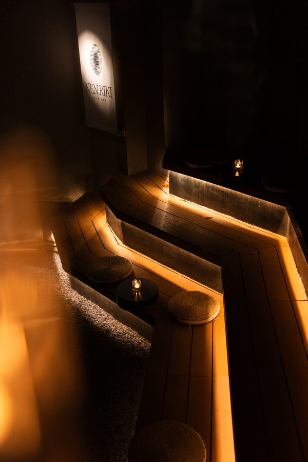 Illuminated seating area at Nen Light.