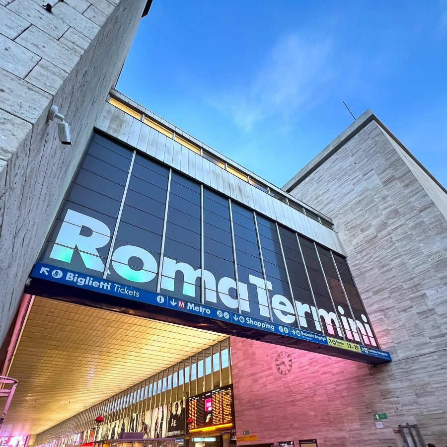 Exterior view of Roma Termini train station.