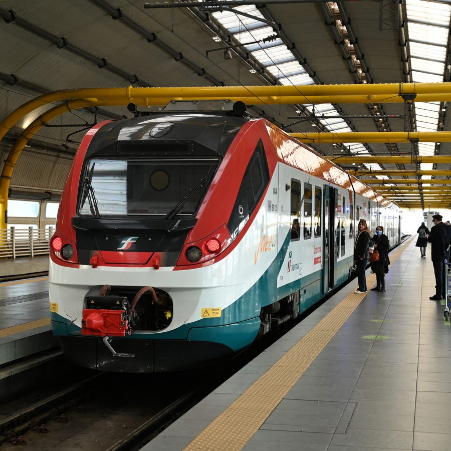 Interior view of Roma Termini station. 