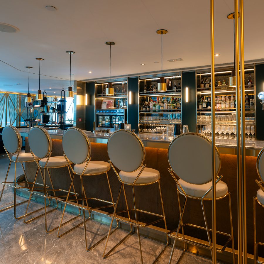 An interior shot of the bar area at The Refinery private member’s club.
