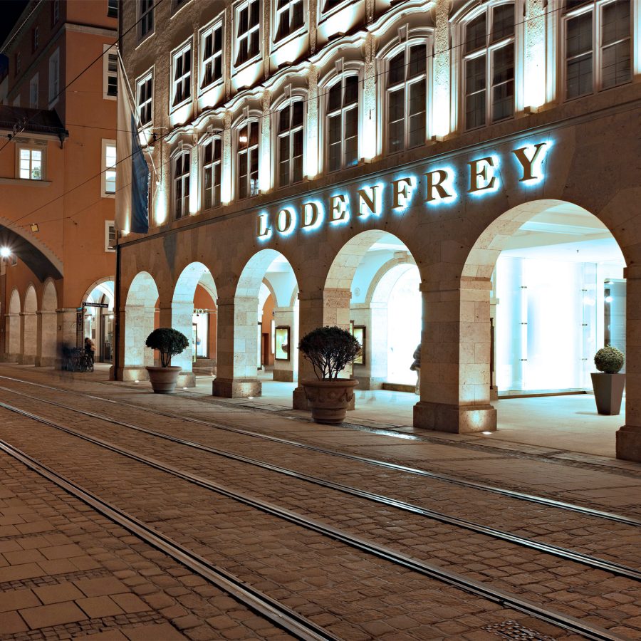 Exterior view of Lodenfry in Munich.