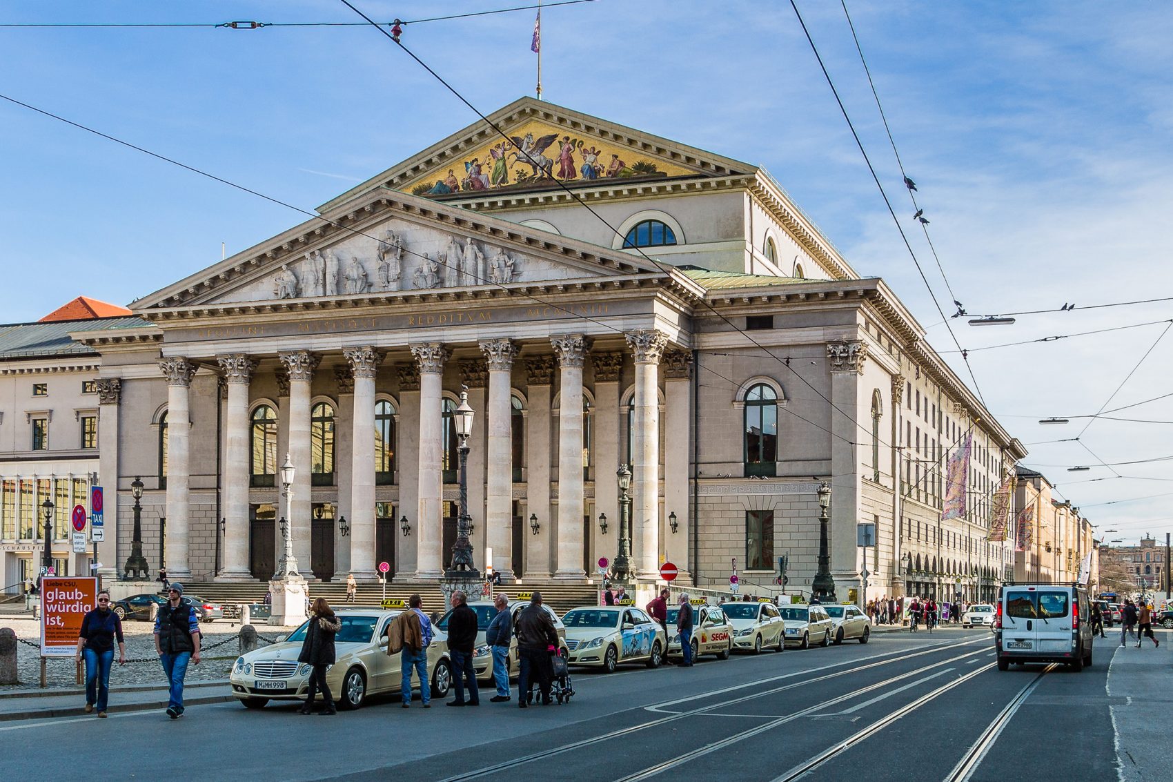 Exterior view of the National Theatre in Munich.