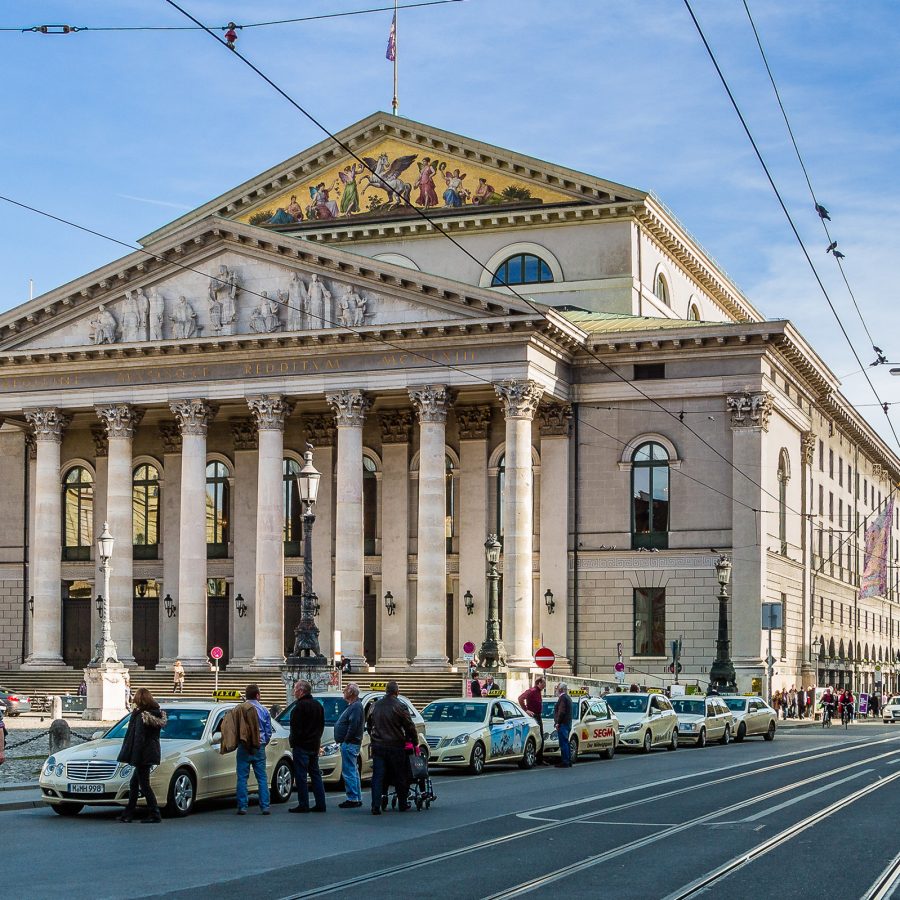 Exterior view of the National Theatre in Munich.