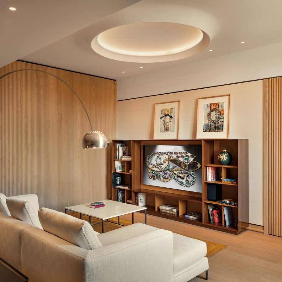 Interior of a Deluxe Suite in Bvlgari Hotel Roma. 