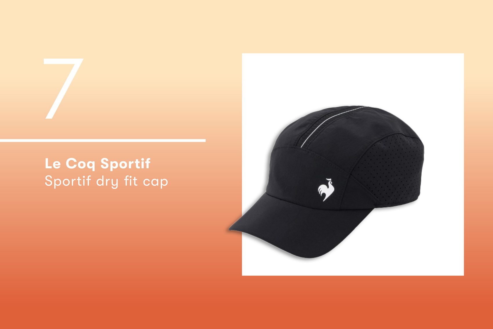 Product shot of the Le Coq Sportif dry fit cap.