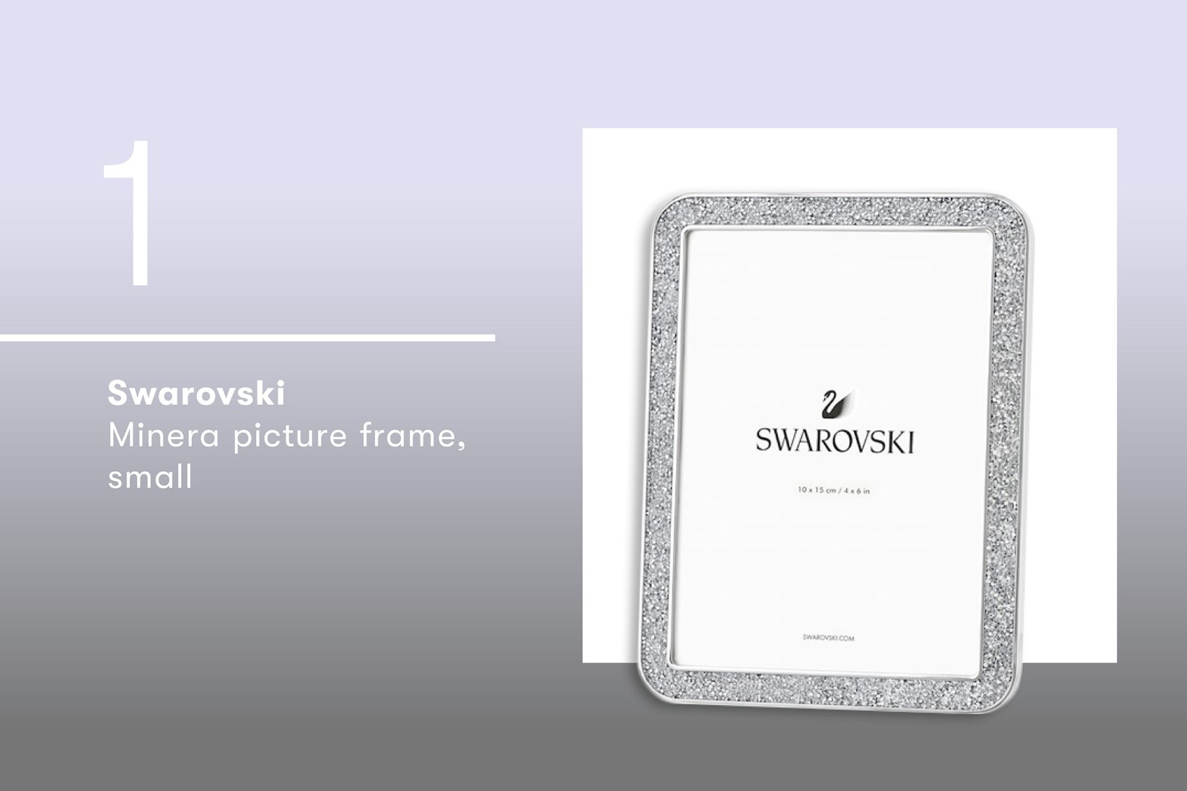 Product shot of the Swarovski Minera picture frame.