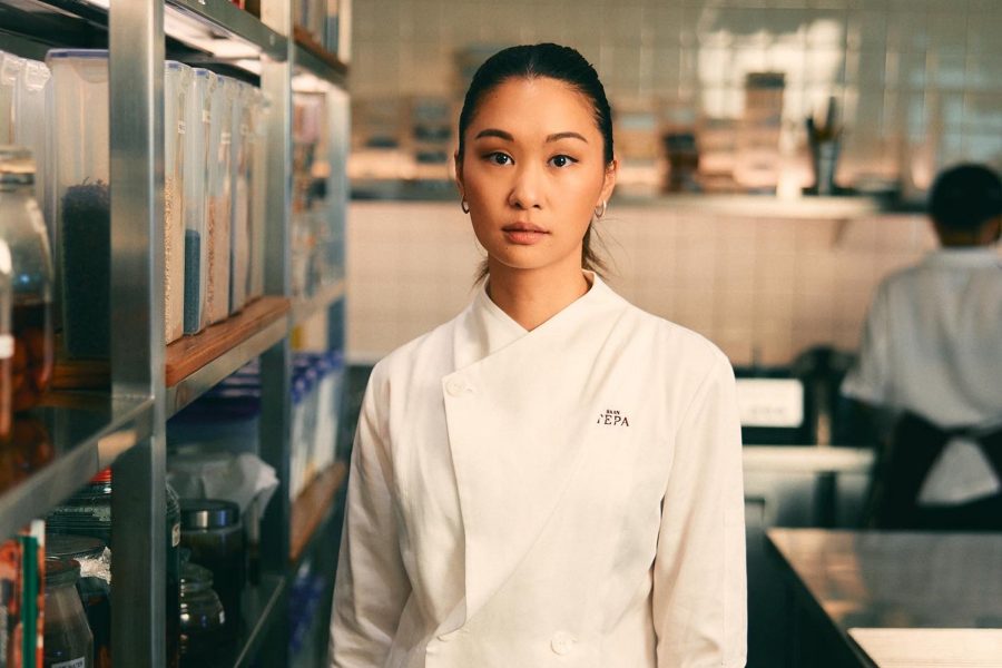 Headshot of Chef Chudaree Tam Debhakam posing in the kitchen of Baan Tepa in Bangkok
